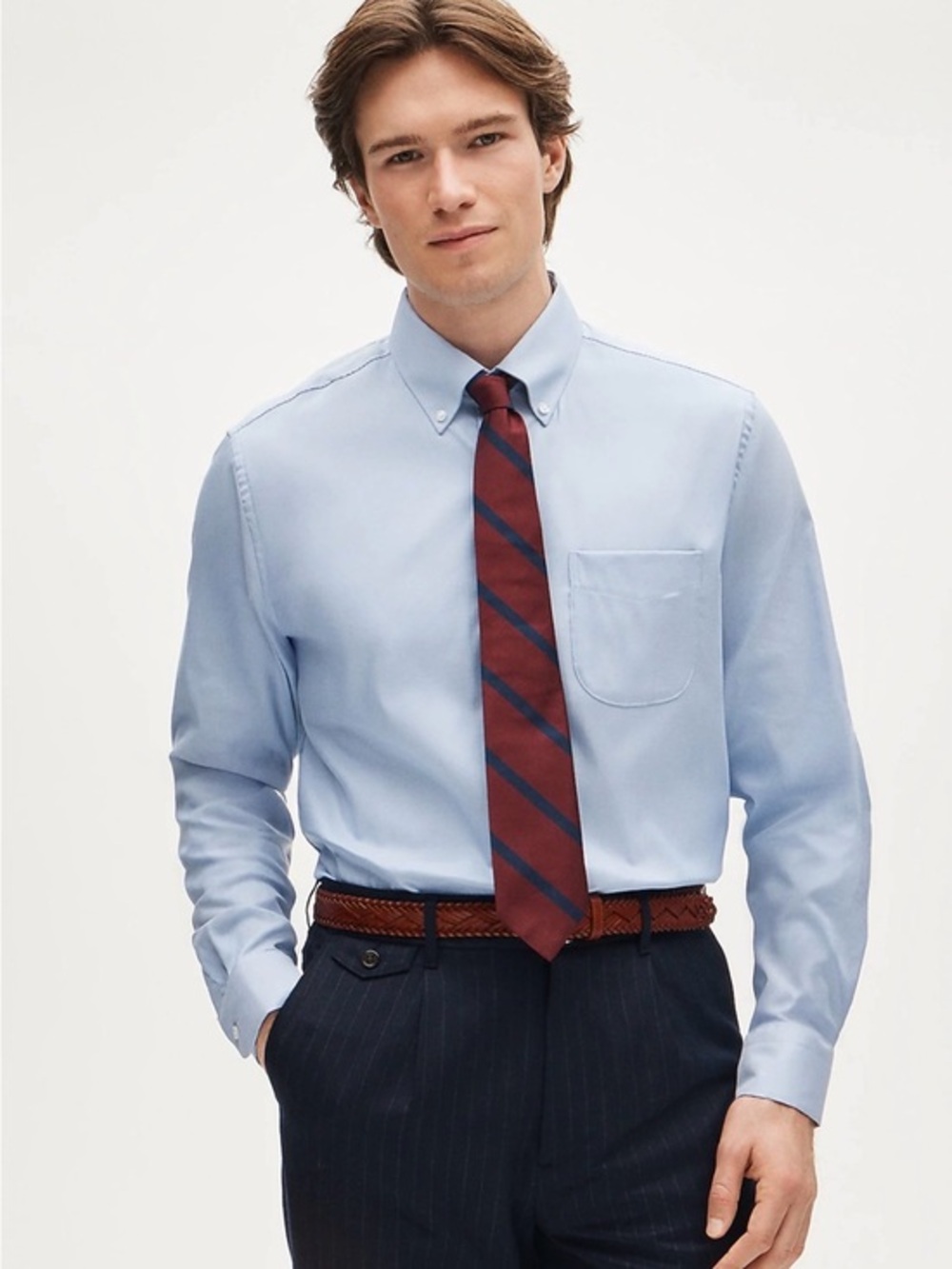 J Crew Blue Bowery Performance Stretch Oxford Buttondown Shirt NWT S #2624